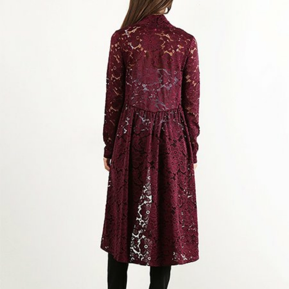Floral lace long kimono duster - Picture 3 of 8
